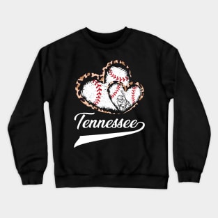 Tennessee Souvenir Leopard Hearts I Love Tennessee Women Crewneck Sweatshirt